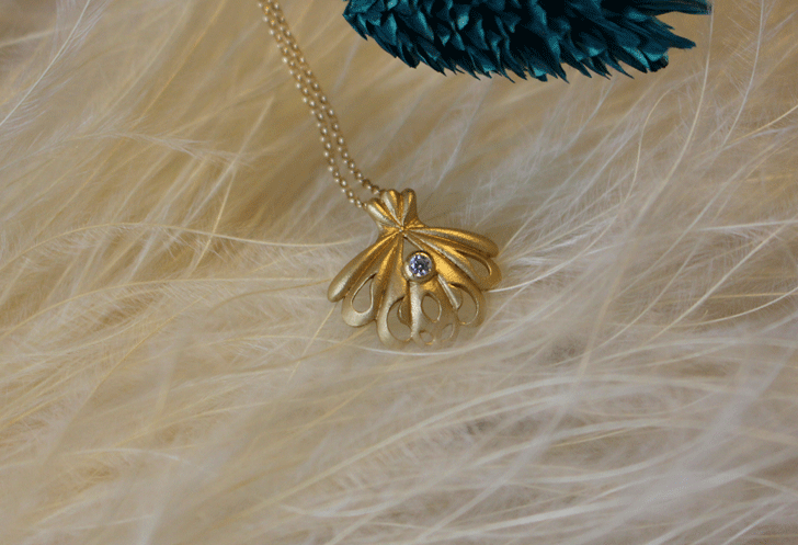 shell soul necklace シェル　ネックレス　ひと粒　ダイヤ