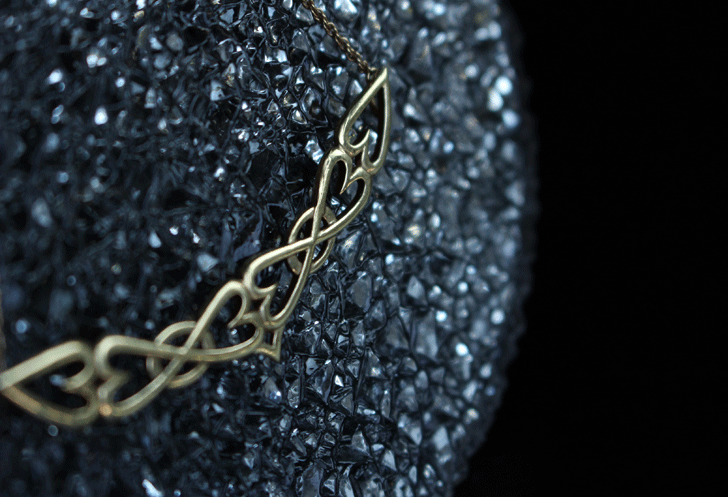 heart sline necklace 透かし　ハート　ネックレス